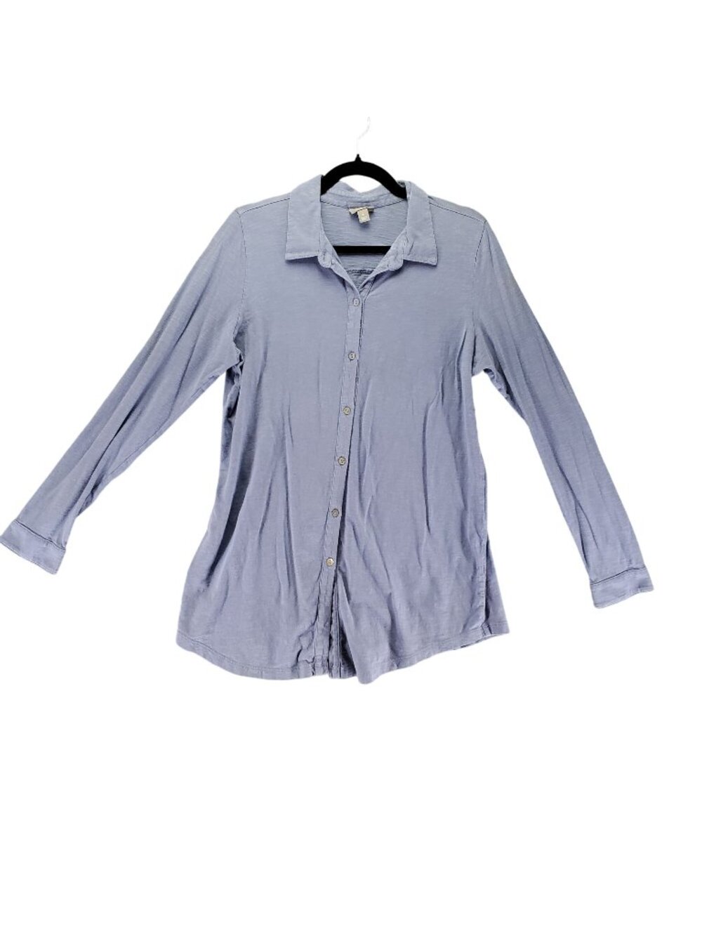 J. Jill Top Women’s Size Medium Blue Button-Up Long Sleeve 100% Cotton Shirt
